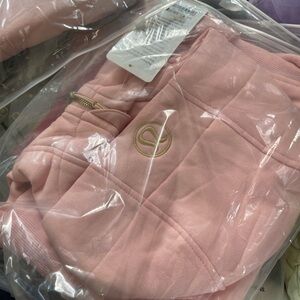 Blush Pink Pants with Ribbed Waistband